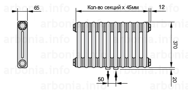 Схема (чертеж) радиатор